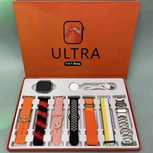 Ultra Smart Watch with 7 Color Straps – Stylish Bluetooth Smartwatch